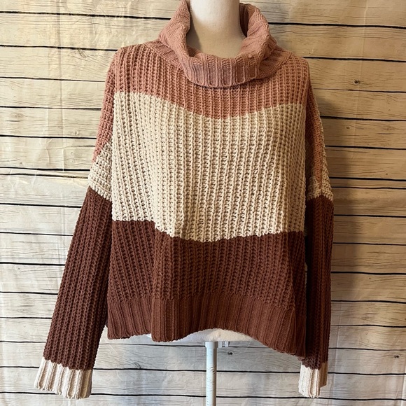 POL Canyon Rose Color Block Oversized Chenille Sweater Size Large - Picture 14 of 16